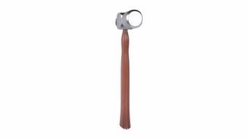 3D rendering of a realistic hammer with a wood handle video