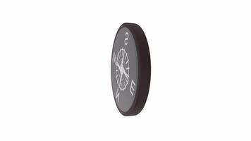 3D rendering of a wall clock with compass design in soft lighting video