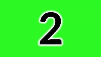 5 seconds countdown timer animation black number on green screen from 5 to 0 seconds. Green background with black number video