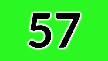 60 seconds countdown timer animation black number on green screen from 60 to 0 seconds. Green background with black number video