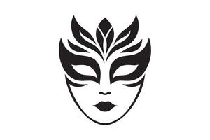 A black and white image of a mask vector