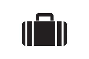 A black suitcase icon on a white background vector