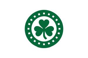 A green shamrock logo on a white background vector