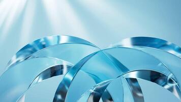 Abstract glass ring background, abstract curves, Mobius loop, 3d rendering. video
