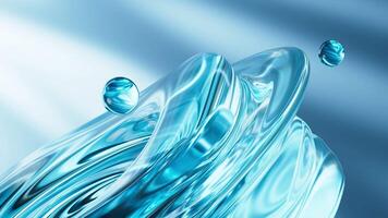 Blue abstract glass texture background, 3d rendering. video