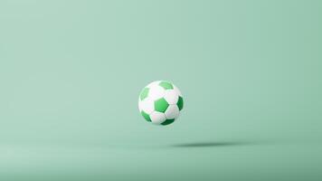 Cartoon football in the green background, 3d rendering. video