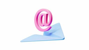 a o email em a papel avião, enviar serviço, 3d Renderização. video