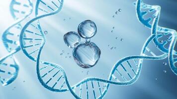 DNA and molecules, skin care and molecular structure, 3d rendering. video