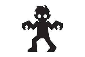 A silhouette of a man with a zombie face vector
