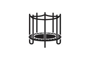 A black and white illustration of a trampoline vector
