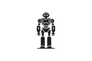 A robot is standing in front of a white background vector