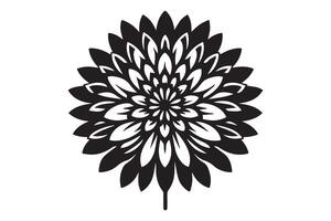 A black and white flower design on a white background vector