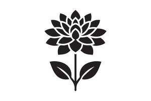 A black and white flower icon on a white background vector