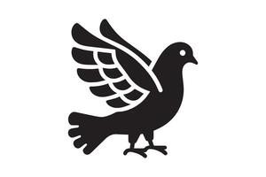 A black and white image of a pigeon vector