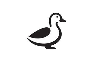 A black and white duck icon on a white background vector
