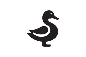 A black and white duck icon on a white background vector