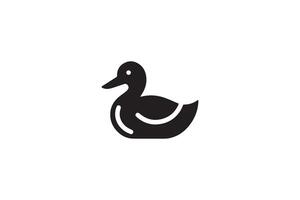 A black and white duck icon on a white background vector