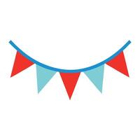 A red and blue bunting with a white background vector