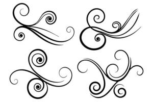 A set of four swirls on a white background vector
