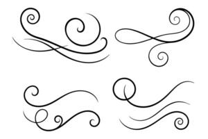 A set of four different swirls on a white background vector