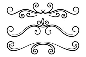 A set of decorative swirls and scrolls vector