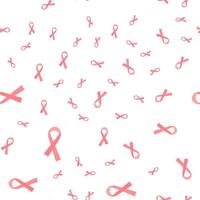 Pink ribbon on white background vector