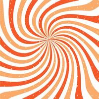 An orange and white spiral pattern with dots vector
