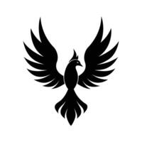 A black bird with wings is shown on a white background vector