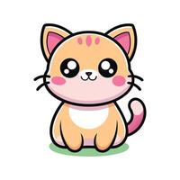Kawaii kitty cartoon illustration vector