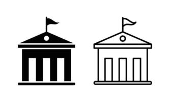 City hall building line icon set. Capitol symbol, Architecture and Travel collection. outline sign, linear style pictogram, illustration on white background. vector