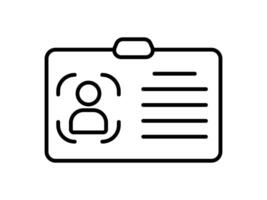 ID Card icon. Driver's license Identification card symbol. Identification card outline icon. Identification card icon. ID Tag Icon for web design . vector