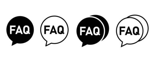FAQ icon collection set. FAQ icon, help symbol. Simple, for help, ask, discussion, speech, flat design for web or mobile app. vector