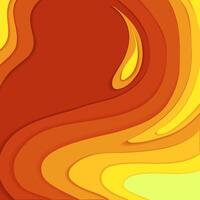 Abstract autumn chromatic background with curve lines in paper cut technique vector