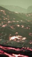 lava fields in the end of the eruption of the volcano video