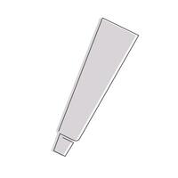 Toothpaste in one continuous line in color. One line drawing, minimalism. vector
