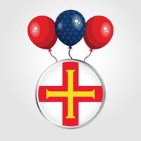 Celebration Guernsey National Flag With Balloons vector