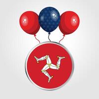 Celebration Isle of Man National Flag With Balloons vector