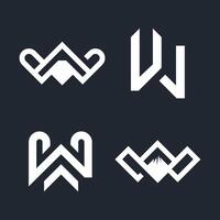 Set of letter W design idea with modern concept for business vector