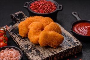 fried chicken pane chicken breast fillets isolated on white background photo