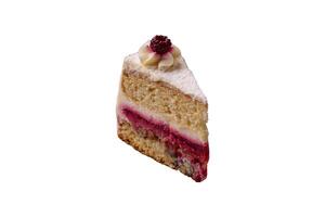 Sweet delicious cake with a layer of raspberry jam photo