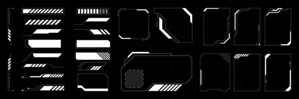 Futuristic Hud Element Illustration. Set cyberpunk tech collection. vector
