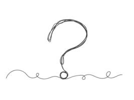 Question mark continuous one line drawing isolated illustration. vector