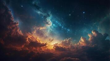 concept exploration space and Astronomy clouds cosmic stars, with space outer in nebula Colorful. photo