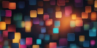 Trendy simple square colorful gradient abstract background with dynamic square line light glow effect. photo