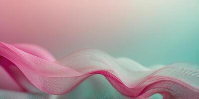 dreamy pastel mint green to soft fuchsia accented with thin wavy lines gradient background, can be used for website design app design. photo