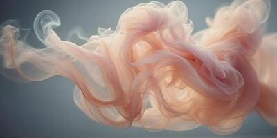 Delicate pastel smoke moves gracefully and gracefully in the wind creating a sense of magic and wonder. photo
