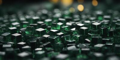 Dark green abstract square Mordan business background green background with abstract square shape, dynamic and sport banner concept. photo