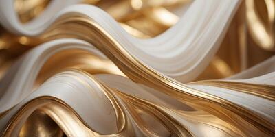 abstract luxury gold wave Modern white and gold abstract background geometric square shape white gold background with light and shadow. photo