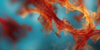 Fiery Red Merging into Cool Cyan Abstract Background. photo