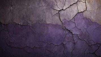 A weathered wall with purple cracks an artistic and distressed surface with scratches perfect for a copy space image. photo